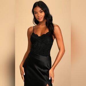 Midnight Romance Black Lace Bodysuit - nwt